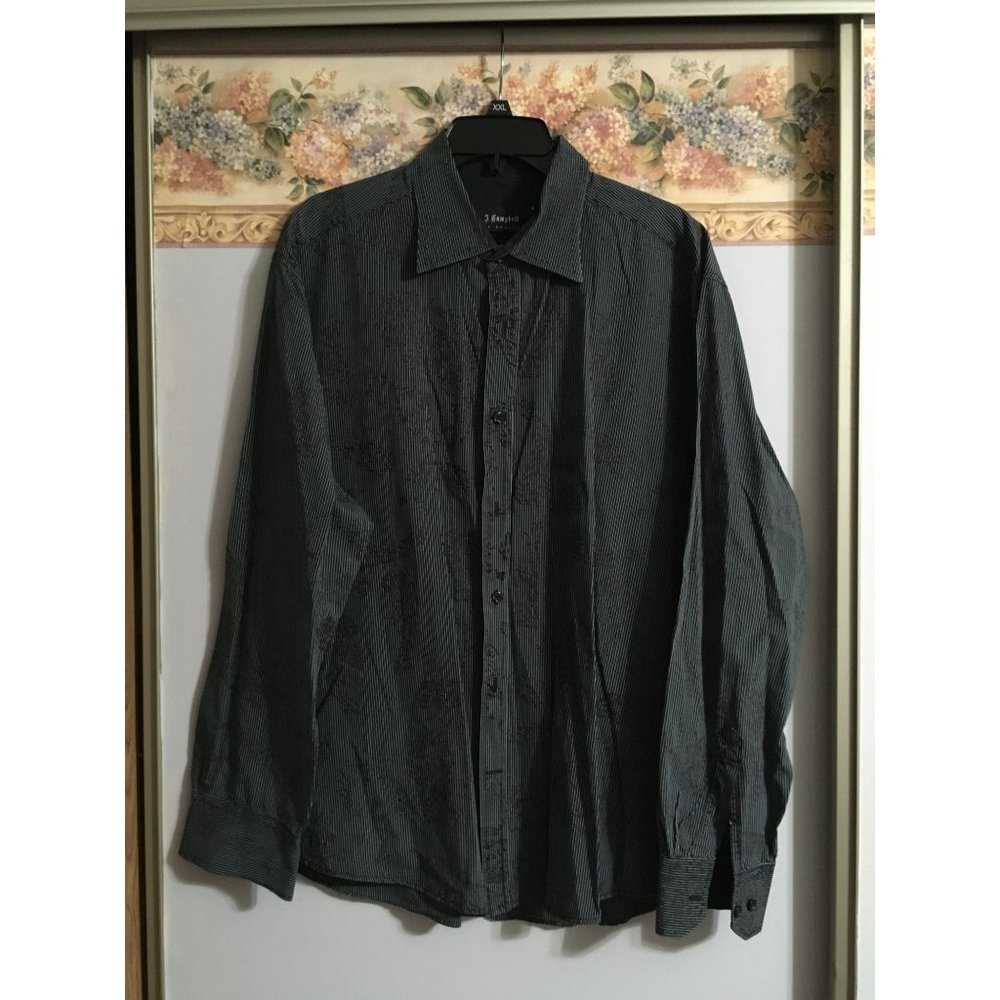 J Campbell Los Angeles XL Black Paisley Biker Occasion Casual Business Button Do